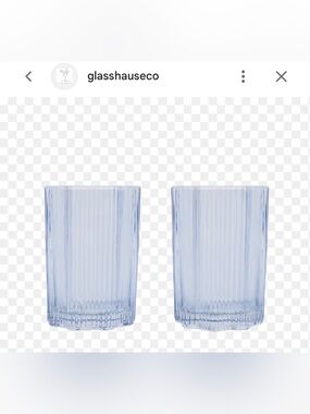 Glass Hause Cobalt Blue Ribbed 12oz Glasses Set